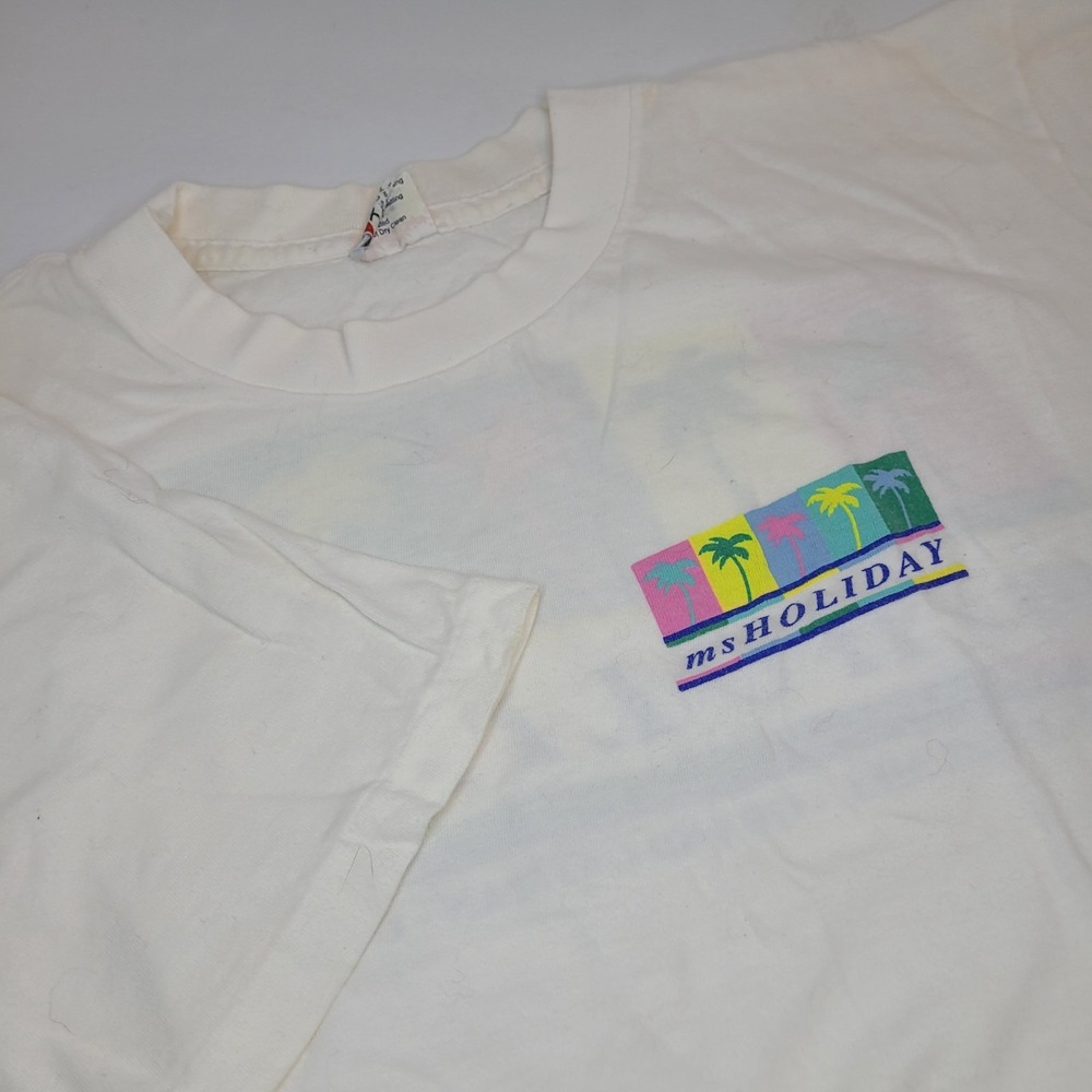 Carnival Cruise Line MS Holiday T-Shirt Mens XXL White Excellent Vintage 90s